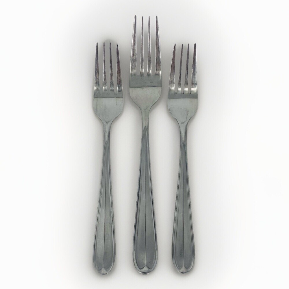 Lot 3 Oneida 18/0 Stainless Dinner Salad Forks Baguette Savor? Teardrop Replace